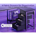 Aodk L Shaped Gaming Desk With 4 Drawers, 61" Reversible Home Office Desks With Power Outlets, L Shaped Computer Desk With Usb Charging Port And Host Stand, Corner Desk, Easy To Assemble, Black