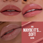 Maybelline Serum Lipstick, Hydrating Lip Makeup With 8Hrs Of Lip Plumping Moisture With Hyaluronic Acid + Oil Blend, Maybe It'S…Soft (Light Terracotta Rose Nude Satin)