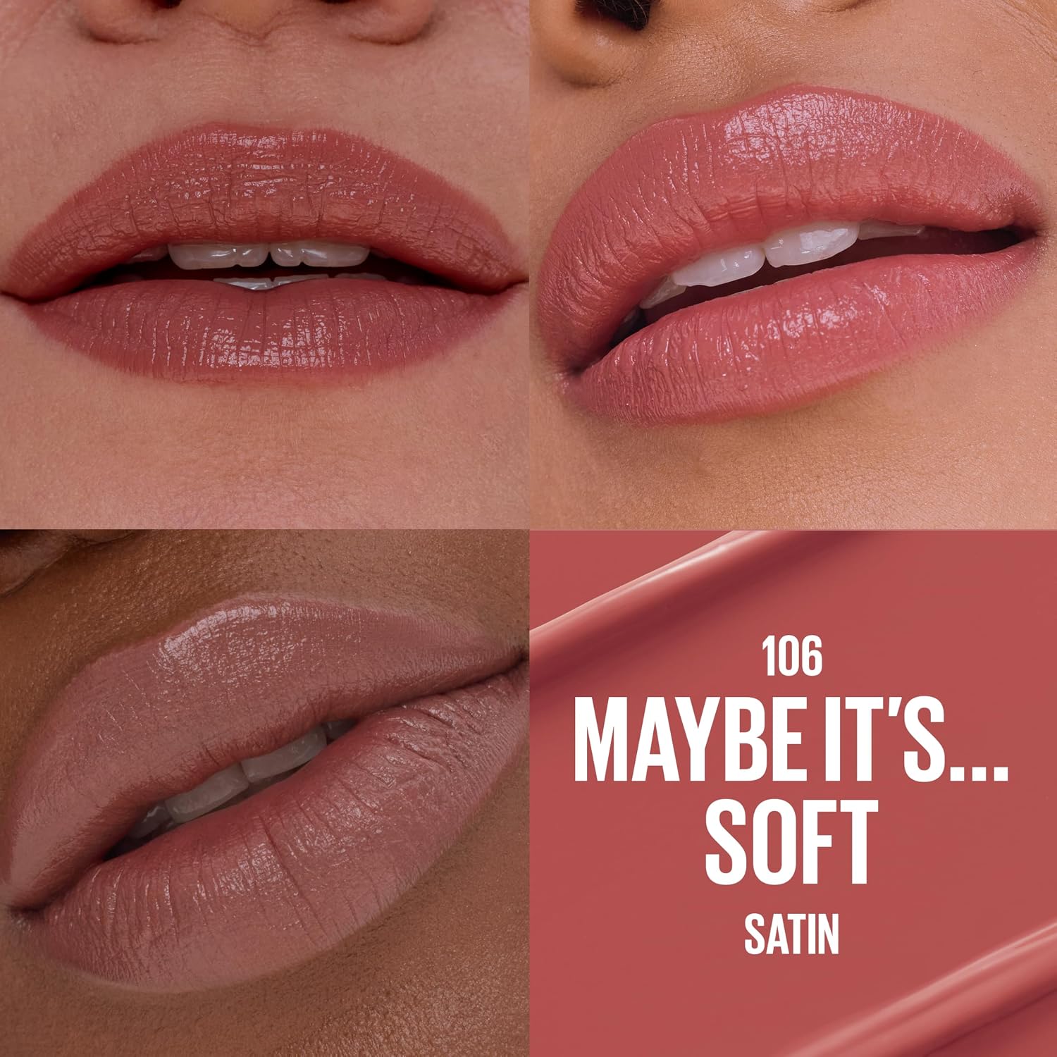 Maybelline Serum Lipstick, Hydrating Lip Makeup With 8Hrs Of Lip Plumping Moisture With Hyaluronic Acid + Oil Blend, Maybe It'S…Soft (Light Terracotta Rose Nude Satin)