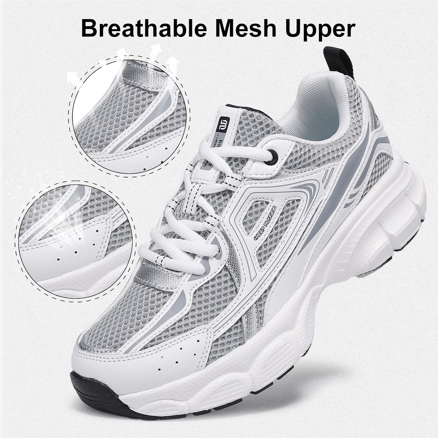 Baasploa Women'S Chunky Fashion Sneakers Casual Sports Shoes Mesh Breathable Athletic Gym Workout Tennis Shoe Platform Thick Walking Shoes