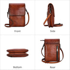 Iswee Leather Crossbody Bags For Women Rfid Blocking Cell Phone Purse Small Anti-Theft Zippered With Card Slots