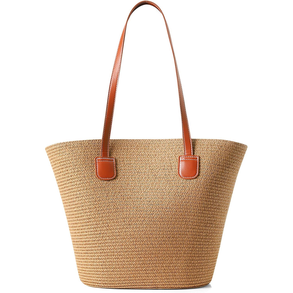 Straw Bags For Women | Travel Straw Totes Bag, Summer Woven Shoulder Bag Handbag