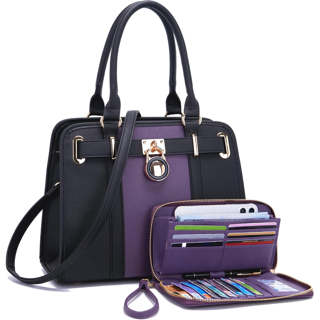 Handbags Sets For Women Shoulder Bags Top Handle Work Satchel Tote Purses Set With Matching Wallet 2Pcs