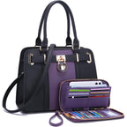 Handbags Sets For Women Shoulder Bags Top Handle Work Satchel Tote Purses Set With Matching Wallet 2Pcs