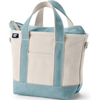 Lands' End Zip Top Long Handle Canvas Tote Bag