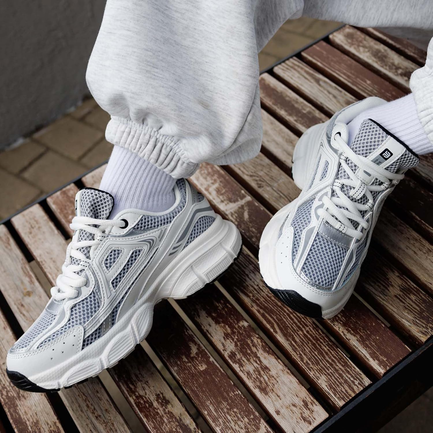Baasploa Women'S Chunky Fashion Sneakers Casual Sports Shoes Mesh Breathable Athletic Gym Workout Tennis Shoe Platform Thick Walking Shoes