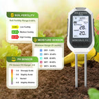 Moisture Meter For Plants, 7-In-1 Digital Soil Tester Kit With Backlit Lcd - Measures Ph, Ec, Tds, Fertility, Temp, Moisture & Sunlight, Garden Tools For Indoor & Outdoor