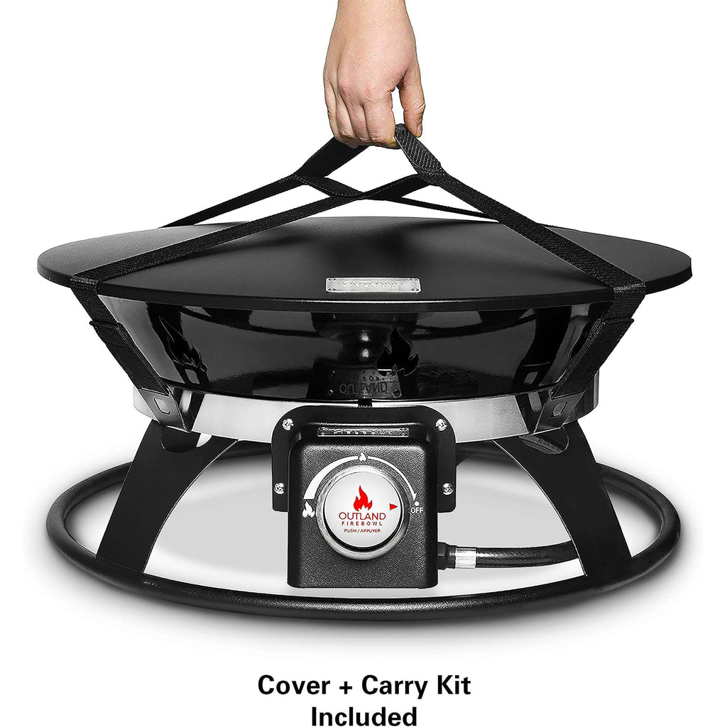 Outland Living Portable Propane Fire Pit, 21-Inch, 58,000 Btu With Fire Pit Cover & Carry Kit, Smokeless Gas Firebowl | Perfect For Camping, Patio, Backyard, Tailgating, Deck, Rv| Black 863 Cypress