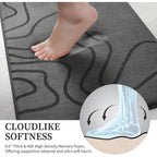 Memory Foam Bathroom Rugs Sets 2 Piece - Extra Thick Ultra Soft Absorbent Bath Mat Set, Non-Slip Machine Washable Bath Rugs For Bathroom, Tub & Shower, Home Decor (32"X20"+24"X17", Dark Grey)