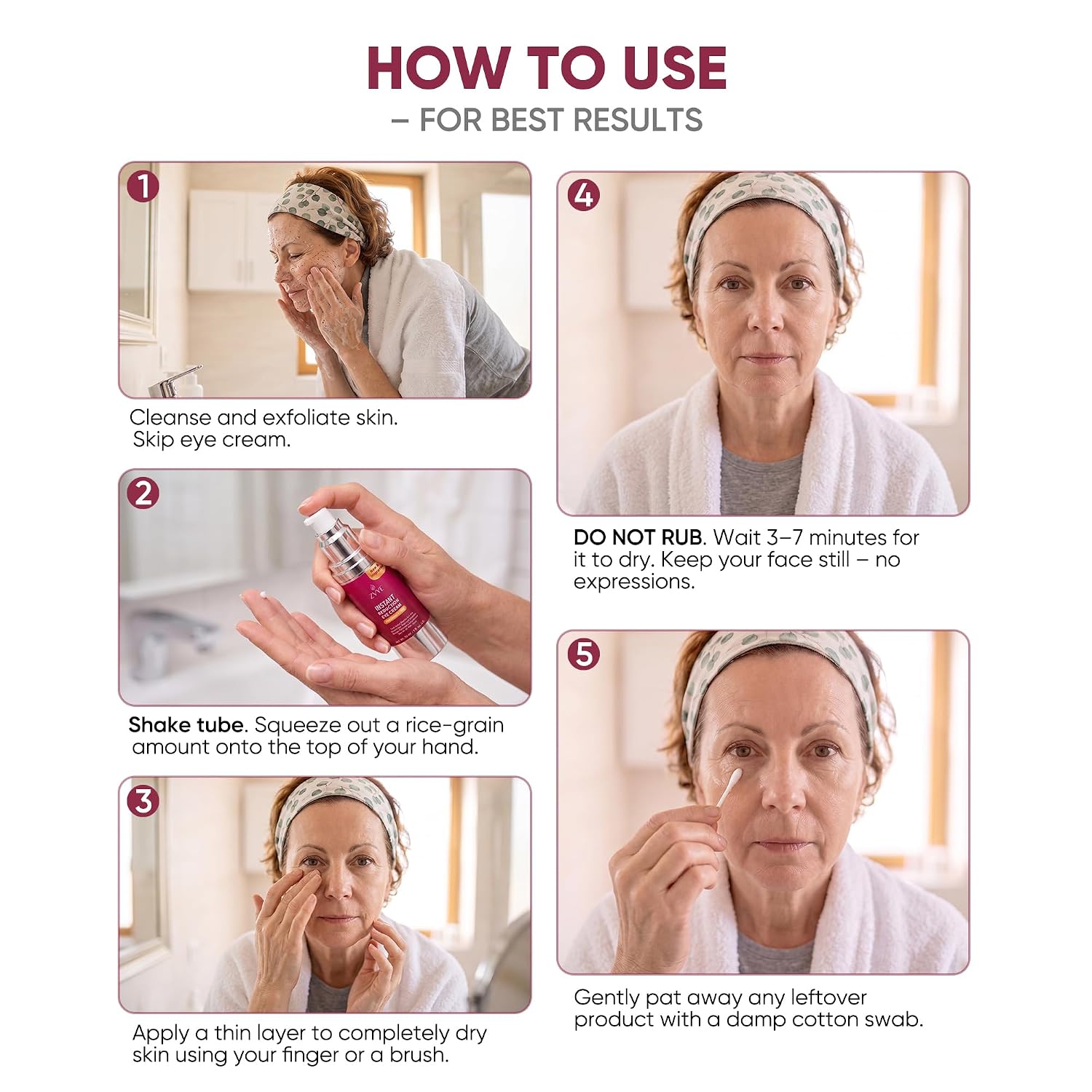 Zvye Instant Eye & Face Lift Cream: Ultimate Firming & Tightener Treatment – Reduces Under Eye Bags | Puffiness | Dark Circles | Wrinkles In 60 Seconds – For Women & Men –For All Skin Types