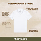 Burlebo Men’S Performance Polo Shirt – Lightweight, Quick Dry, Moisture Wicking, Four-Way Stretch