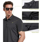 Telaleo 4/5 Pack Mens Polo Shirts Quick Dry Short Sleeve Golf T Shirt Performance Moisture Wicking Casual Workout