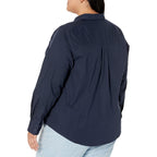 Women's Long Sleeve Button Down Stretch Oxford Shirt (Available in Plus Size)