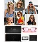 Joopin Polarized Cat Eye Sunglasses for Women Vintage Cateye Sun Glasses UV400 Protection A13-pink Mirrored Pink