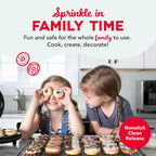 Dash Express Mini Donut Maker - Homemade Dessert Maker - Features Double-Sided, Non-Stick Surface & Space-Saving Design - Makes 7 - Aqua