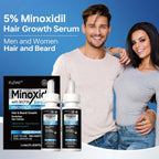 5% Minoxidil for Men, Minoxidil for Women Hair Growth Treatment, Beard Growth Serum, Biotin & Castor Oil Enriched,Strengthens Weak Roots, Repairs Thinning Hair (120ml)