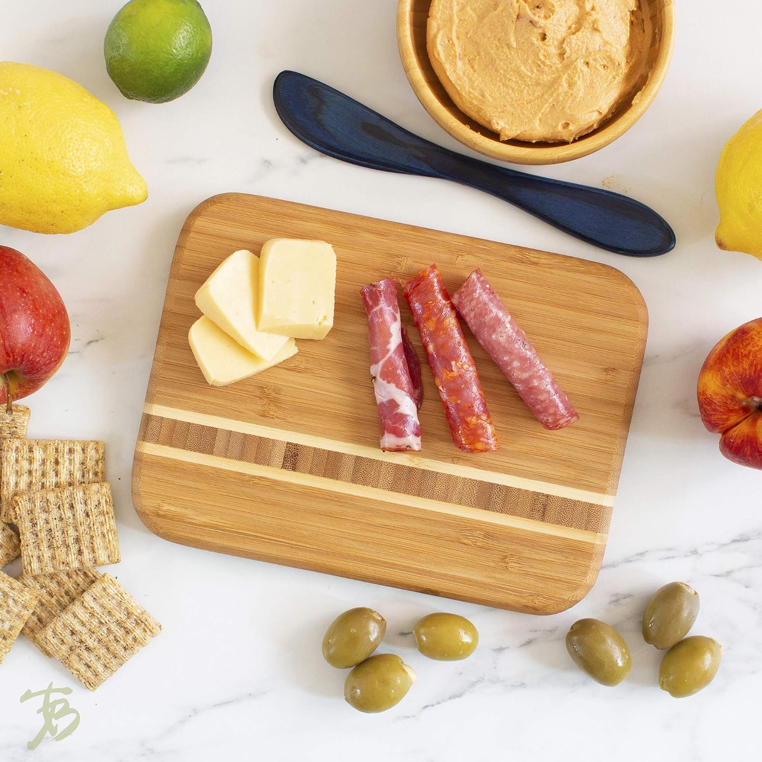 Totally Bamboo Barbados Bamboo Wood Cutting Board, 9" X 6.5"