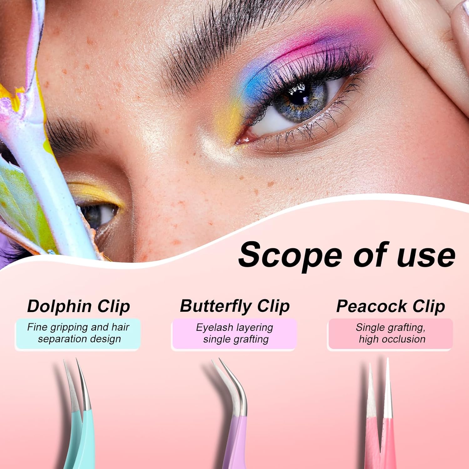 5pcs Eyelash Extension Tweezers High Precision，Straight and Curved Volume Lash Tweezers for Extensions，lash tweezers for eyelash extensions， Crafting， Girls Women Beginners