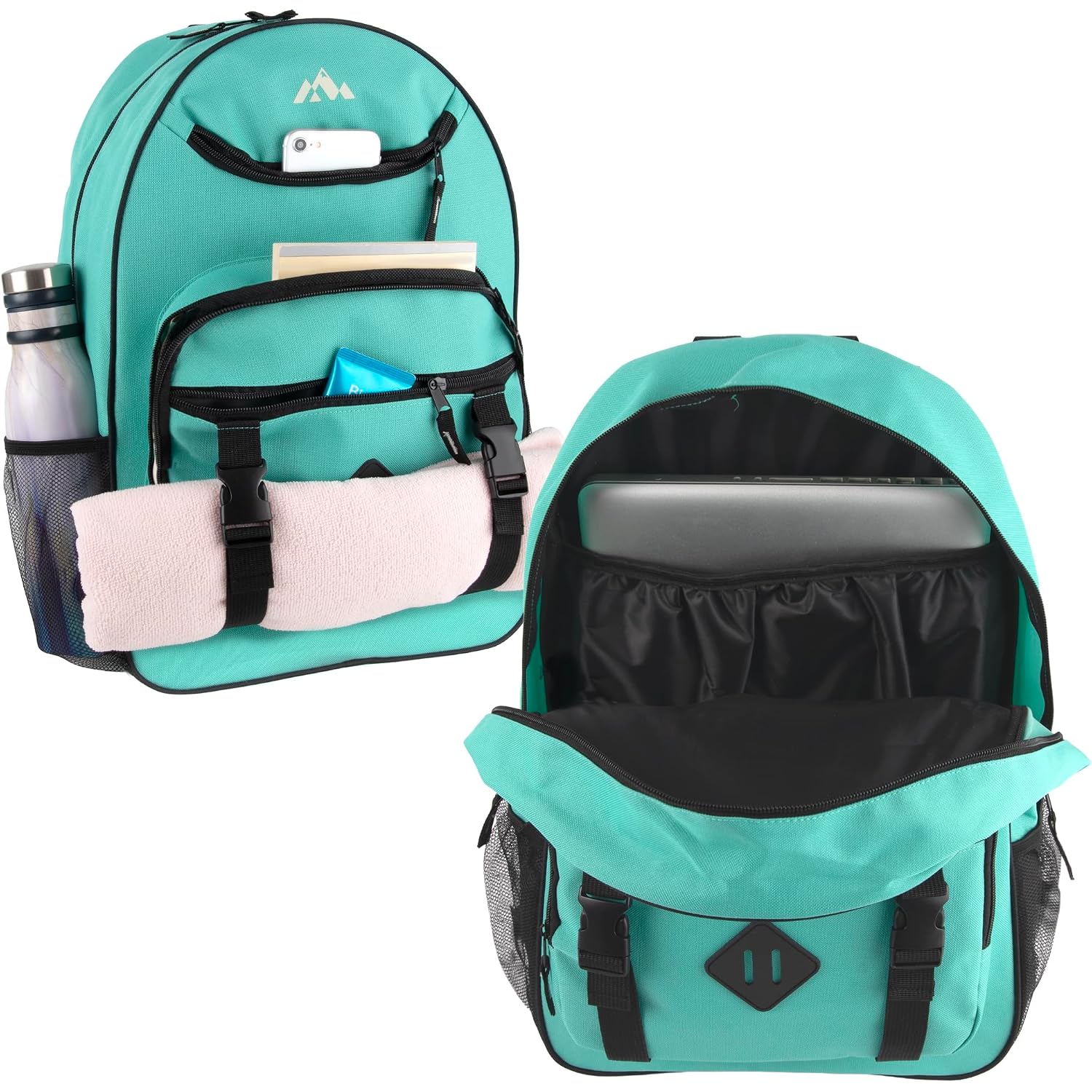 Trail Maker 24 Pack Bulk Laptop Backpacks For College, Hiking, And Homeless Adults Donation In Bulk, With Padded Straps (Female Colors Pack)