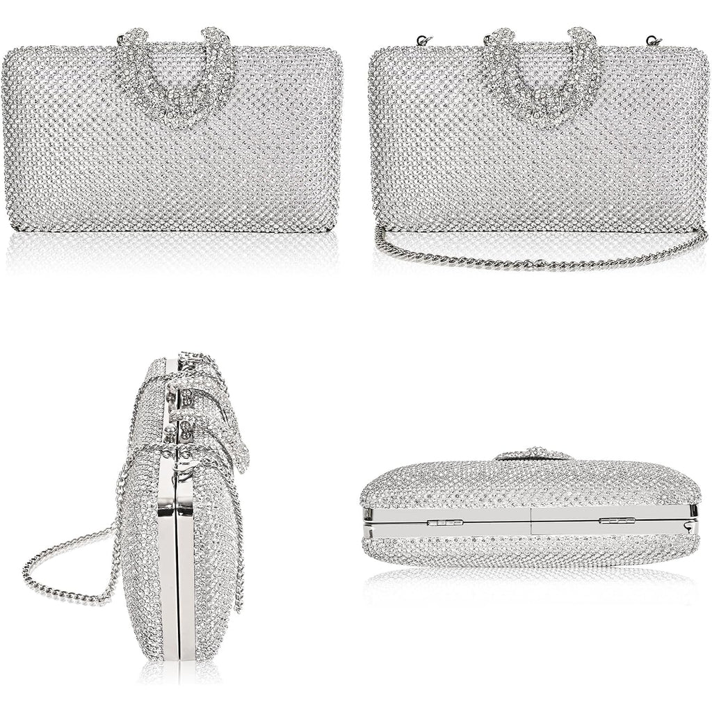 Sparkly Rhinestone Crystal Clutch For Wedding Party Dressy Handbag Formal Party Evening Bag For Women