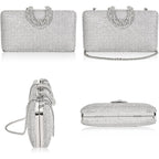 Sparkly Rhinestone Crystal Clutch For Wedding Party Dressy Handbag Formal Party Evening Bag For Women