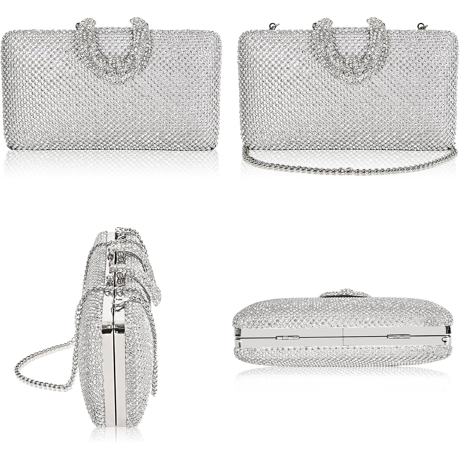 Sparkly Rhinestone Crystal Clutch For Wedding Party Dressy Handbag Formal Party Evening Bag For Women