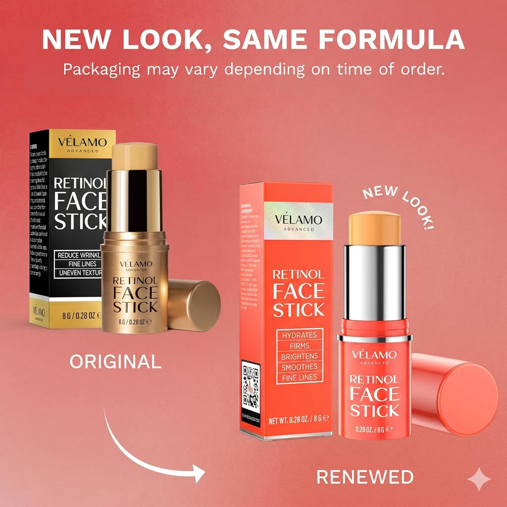 VELAMO ADVANCED Retinol Face Stick – Reduces Fine Lines, Wrinkles & Uneven Texture in 4–8 Weeks – For Mature Skin, Women & Men – 0.28 OZ/8g