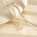 Freekiss Layered Necklaces for Women: 14K Gold/Sterling Silver Plated Chunky Necklace Paperclip Cuban Rope Adjustable Choker T-Bar Toggle Clasp Chunky Necklace for Women Trendy Jewelry Gifts