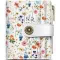 Small Wallet For Women, Rfid Blocking Bifold Card Holder Wallet With 10 Card Slots, Cash Compartment, Zipper Coin Pocket & Id Window, Cute Soft Vegan Leather Compact Wallet, Wildflower