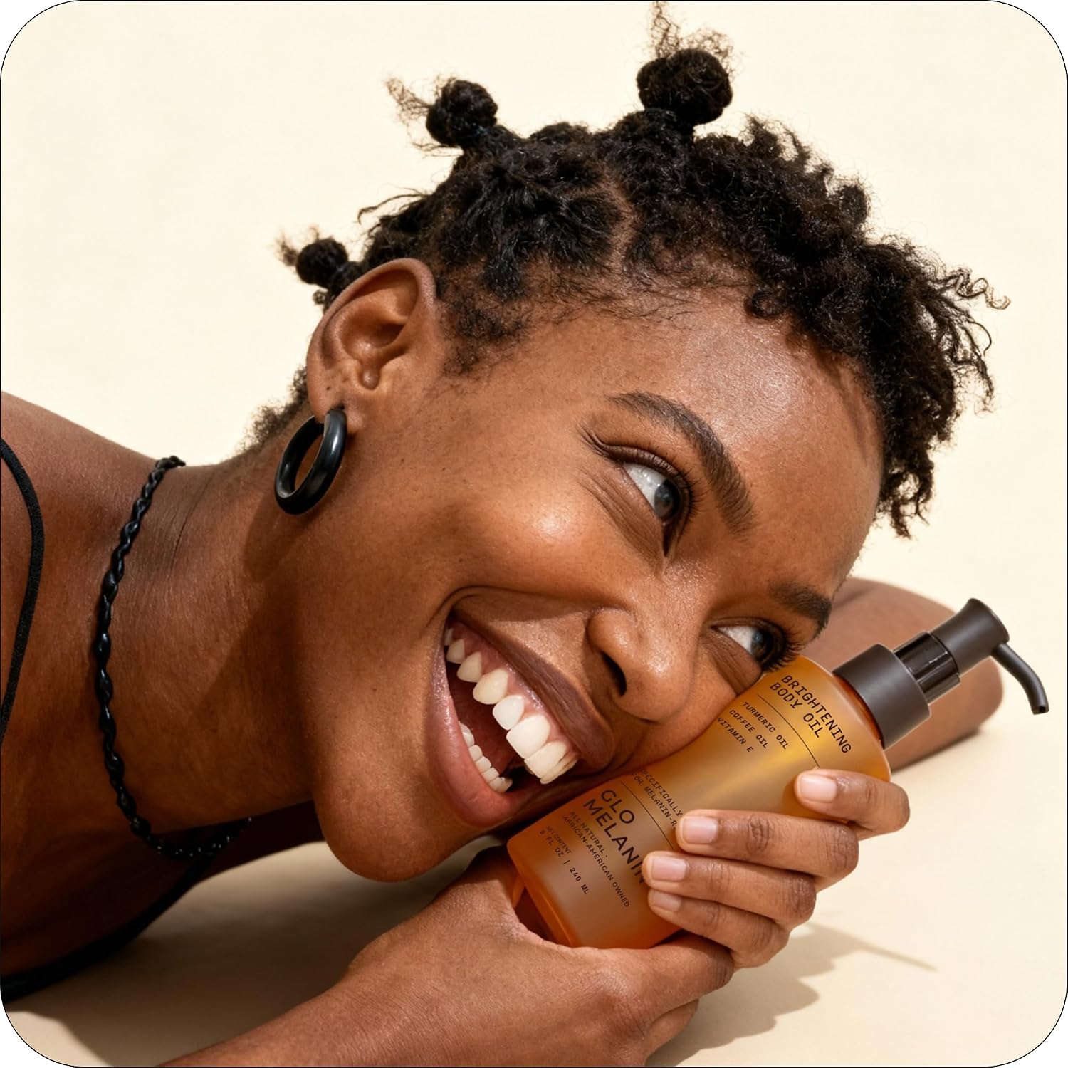 Glo Melanin Brightening Body Oil – Topical Moisturizer With Vitamin C, Kojic Acid & Turmeric – Lightweight Hydrating Cosmetic Oil For Melanin-Rich Skin (8 Oz / 230 Ml)