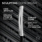 L'Oreal Paris Extensionist Mascara, Lengthening, Volumizing, and Curling Formula For a Lash Extension Eye Makeup Look, Washable Blackest Black