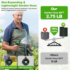 Garden Hose 50Ft, Non-Expanding Water Hose With 10 Function Nozzle, Lightweight, Kink Free, Sturdy, Leak-Proof, Portable, Flexible Hose 50Ft For Outdoor, Yard, Lawn, Car Wash And Camper Use