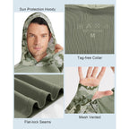 Fisheal Men'S Performance Fishing Hoodie Shirt With Thumbholes - Upf 50 Sun Protection Camo Long Sleeve Shirts Quick-Dry