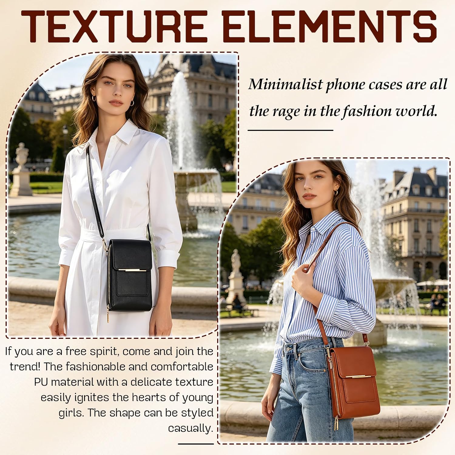 Touchscreen Crossbody Phone Purse For Women,Cell Phone Crossbody Bag,Blocking Cell Phone Wallet Purse,Crossbody Purse Bag