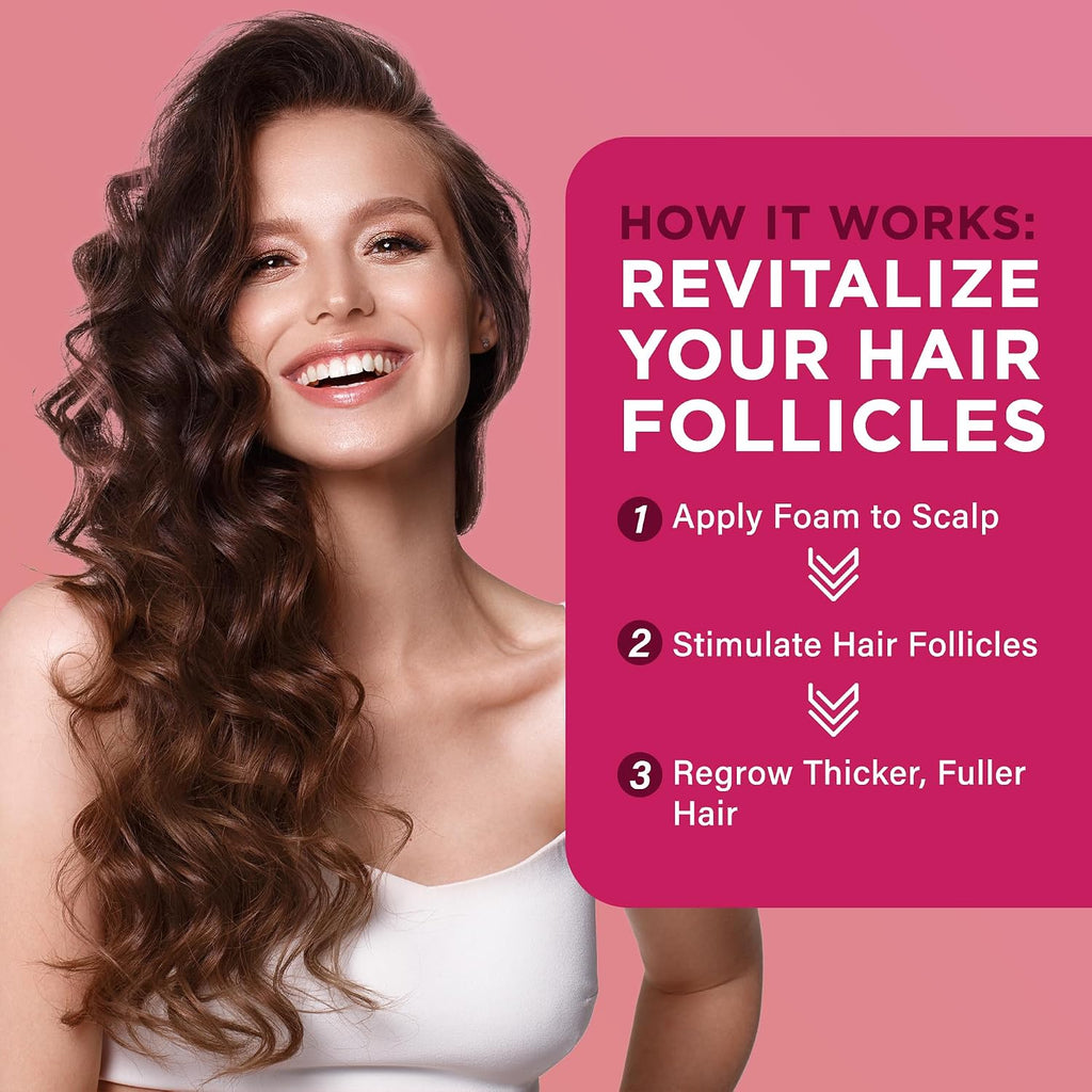 5% Minoxidil Foam For Women Hair Growth: Extra Strength Hair Regrowth Treatment – Revitalize Hair Follicles & Regrow Thicker, Fuller Hair – Hair Loss Solution 2Pcs