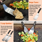 38Pcs Griddle Accessories Kit, Professional Grill Tools Set For Outdoor Barbecue, Stainless Steel Griddle Spatula Set With Tongs, Smash Burger Press, Carry Bag, Perfect Grilling Gifts
