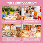 NPLUX Mini Cake Pans with Lids and Spoons, 50 Pack Pink Mini Loaf Pans with Lids, Mini Cake Containers for Baking, Mini Cheesecake and Party Desserts, Individual Cake Pans with Lids