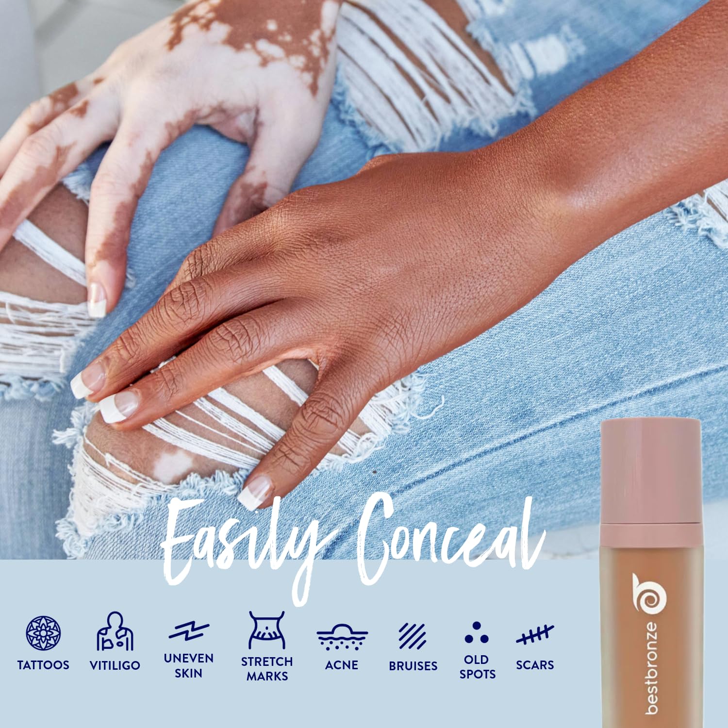 Best Bronze Bombshell Body Makeup - Tattoo Cover Up Makeup & Body Foundation Waterproof - Tattoo Concealer Waterproof for Scars, Varicose Veins Cover Up & Leg Foundation (NC30 Golden Olive)