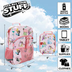 Bioworld 16" Backpack & Lunch Box Set With Stainless Steel Water Bottle For School And Travel