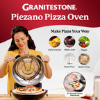 Piezano 12" Electric Pizza Oven Indoor Countertop Pizza Maker | Heats To 800˚F, Ceramic Stone For Crispy Crust Pizza, Cooks In Under 6 Minutes, Dual Heat Controls, Peels & Scraper Included