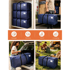 Sweet Dolphin 8 Pack 200Lb Heavy-Duty Moving Bags With Wrap-Around Handles, Extra Large Storage Totes For Space Saving, Clothes Storage Bags, College Dorm Essentials, Blue, 24 Gal