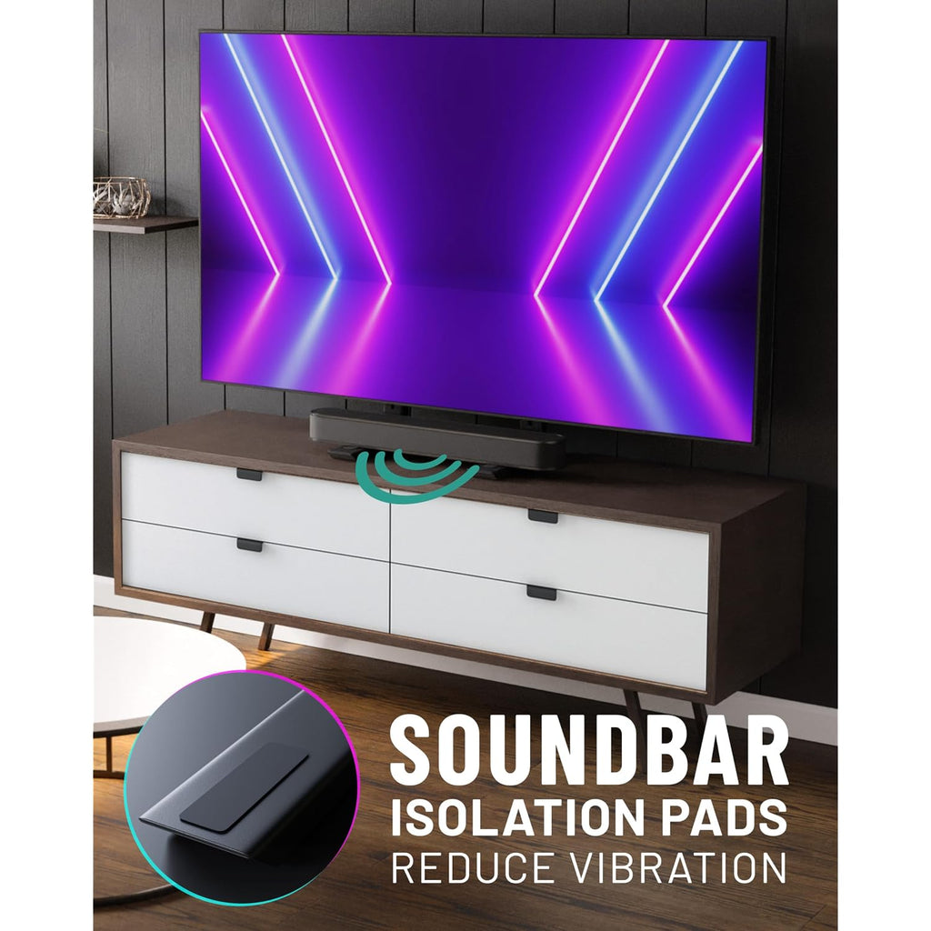 Echogear Universal Tv Stand - Fits 49” To 77” Tvs Up To 100Lbs - Adjustable Height & Wobble-Free Design - Flat Base Compatible With Soundbars