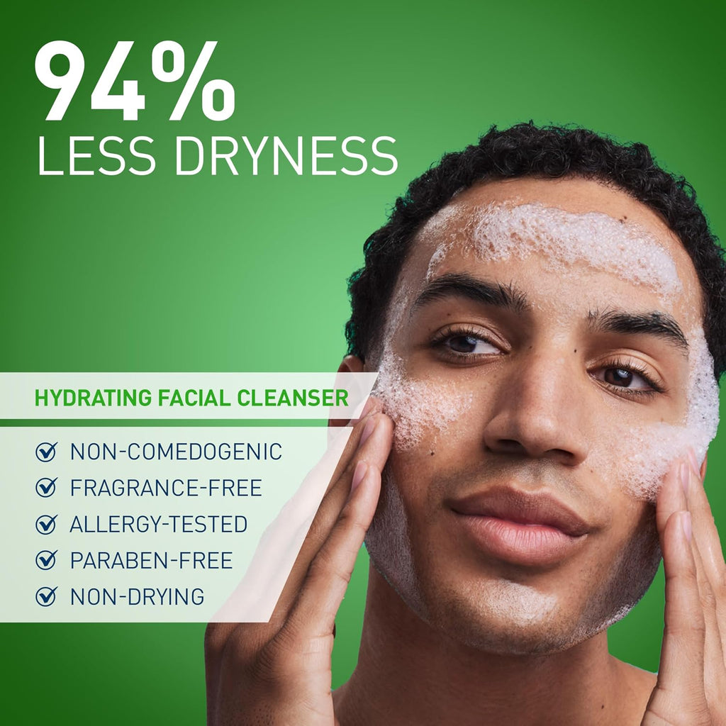 Cerave Hydrating Facial Cleanser, Moisturizing Face Wash For Dry Skin, Hyaluronic Acid + Ceramides + Glycerin, Hydrating Cleanser For Normal To Dry Skin, National Eczema Association Certified, 16 Oz
