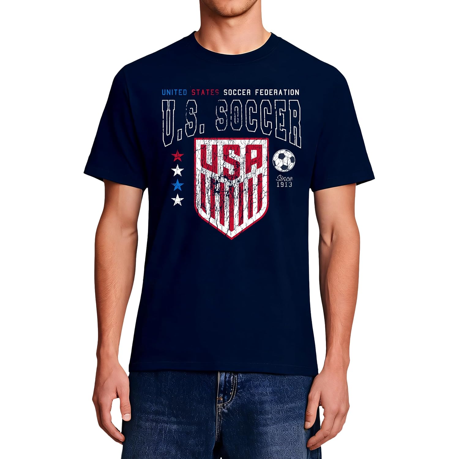 Icon Sports Officially Licensed Us Soccer Federation Cotton T-Shirt - Unisex Adult