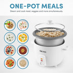 Aroma® Rice Cooker, 8-Cup (Uncooked) / 16-Cup (Cooked), Pot-Style Rice Cooker And Soup Warmer With One-Touch Control, 4 Qt, White, Arc-368Ng