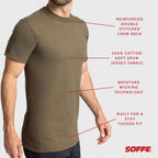 Soffe Unisex Adult Military Cotton Tee (3-Pack)