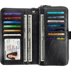 Coco Rossi Women Wallets Multi Card Case Wallet Clutch Wallet Card Holder Organizer Ladies Purse Wrist strap Purse, Black Butterfly