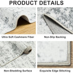 8x10 Area Rugs for Living Room - Washable Rug Modern Abstract Soft Large Neutral Non-Slip Carpet Indoor Floor Stain Resistant Thin Carpets for Bedroom Dining Room Farmhouse Nursery Home Office Grey