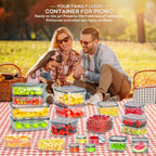 40 Pcs Food Storage Containers With Lids Airtight (20 Containers & 20 Lids), Plastic Storage Meal Prep Container-Stackable 100% Leakproof & Microwave Organization And Storage Sets, Lunch Containers
