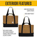 Carhartt Classic Vertical Open Tote Bag, Durable Water Repellent Material W/Hand And Shoulder Straps